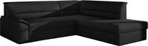 Kampinė sofa Elano Soft 11, juoda sp., dešininė, 255 x 212 cm x 90 cm