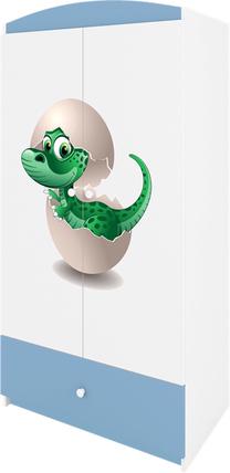 Детский шкаф Kocot Kids Babydreams Baby Dino, синий цв./белый цв., 90 см x 52 см x 175.5 см