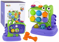 Игра, с молотком, динозавр Lean Toys Whac A Mole Little, 19 см, зеленый цв./фиолетовый цв.