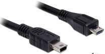 Vads Delock Mini USB male, Micro USB B male, 1 m, melna krās.