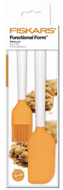 Konditorejas lāpstiņa Fiskars Kittchen Set Functional Form 1023616, 2 cm, 27 cm, balta krās./oranža krās., 2 gab.