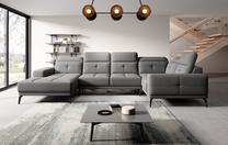 Kampinė sofa Neviro Gojo 5, pilka sp., dešininė, 201 x 350 cm x 77 cm