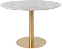 Valgomojo stalas House Nordic Bolzano, aukso sp./balta sp./marmuro sp., 110 cm x 70 cm x 75 cm