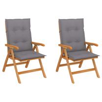 Õuetoolide komplekt VLX 48980+314236, hall v., 74.5 cm x 60 cm x 104 cm, 2 tk.