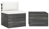 Āra mēbeļu komplekts VLX Garden Pallet Lounge Set, balts krās./brūns krās., 1 sēdvietas