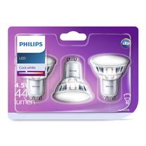 Lemputė Philips LED, PAR16, 4000 °K, GU10, 4.5 W, 440 lm, 3 vnt.