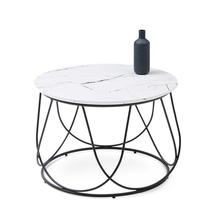 Kavos staliukas Nubira, balta sp./juoda sp., 60 cm x 60 cm x 41 cm