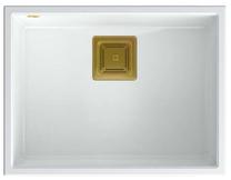 Virtuves izlietne Quadron David 50, granīts, 55 cm x 42 cm x 22.5 cm, zelta krās./balta krās.