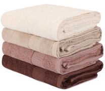Vannas dvieļu komplekts Beverly Hills Polo Club Hand Towel Set 801, krēmkrāsa/brūna krās./bēša krās., 90 cm x 50 cm, 4 gab.