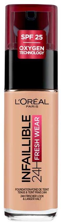 Skystas makiažo pagrindas L’Oréal Paris Infaillible 24h Fresh Wear, 245 miel dore, 30 ml