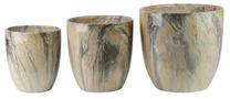 Puķu podu komplekts Mondex Neva Marble HTYE9650, keramika, Ø 30.5 cm, pelēka krās./bēša krās., 3 gab.