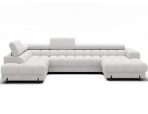 Kampinė sofa - lova Feraria Royal 01, balta sp., kairinė, 202 x 358 cm x 93 cm