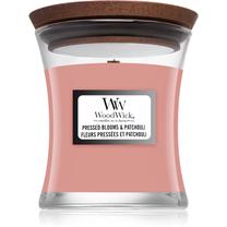 Žvakė, aromatinė WoodWick Pressed Blooms & Patchouli, 30 h, 85 g, rožinė sp.