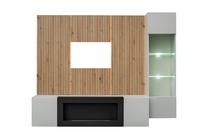 Sekcija ASM Xari L-K, pilka sp./artisan oak sp., 200 cm x 40 cm x 158 cm