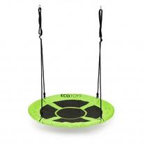 Ligzdas šūpoles EcoToys MIR6001-110, 110 cm, melna krās./zaļa krās.