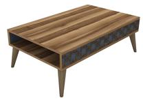 Журнальный столик Kalune Design City, синий цв./ореховый цв., 105 см x 60 см x 36.6 см