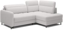 Kampinė sofa - lova Barea, balta sp., dešininė, 208 x 160 cm x 100 cm
