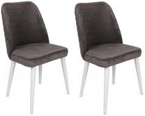 Kėdžių rinkinys Kalune Design Tutku 301 V2 974NMB1687, matinė, antracito sp./balta sp., 49 cm x 50 cm x 90 cm, 2 vnt.