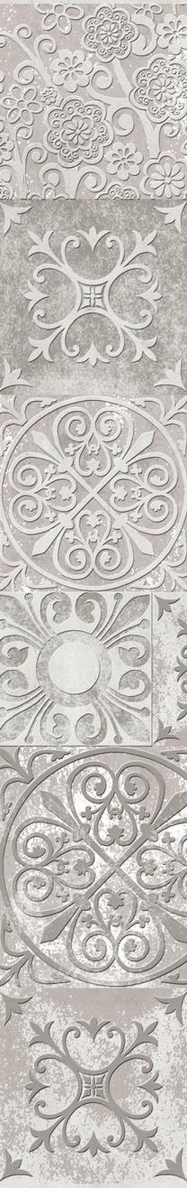 Flīzes, keramika Beryoza Ceramica 4810839029891, 60 cm x 9.5 cm, pelēka krās./daudzkrāsaina
