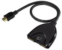 Adapteris Hama HDMI x 2, USB, juoda sp.