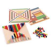Izglītojošās rotaļlieta, puzle Wooden Beads, 20 cm, daudzkrāsaina