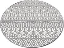 Vonios grindų kilimėlis Foutastic Order 359CHL4570, balta sp./pilka sp., 200 cm x 200 cm, Ø 200 cm