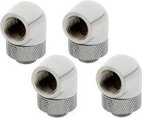 Jungtis XSPC G1/4, 90 Degree Rotary Fitting V2 - Chrome, chromo sp., 4 vnt.
