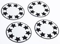 Atstarotājs Pogu Adhesive Reflective Wheel, balta krās./melna krās.