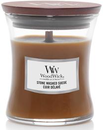 Žvakė, aromatinė WoodWick Stone Washed Suede, 30 h, 85 g, ruda sp.