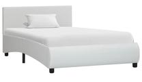 Lova viengulė VLX Bed Frame, 100 x 200 cm, balta sp., be čiužinio, su grotelėmis