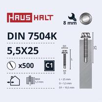 Isekeermestavad kruvid Haushalt DIN 7504K, 5.5 mm x 25 mm, 500 tk