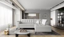Kampinė sofa Lanvin Softis 17, balta sp., dešininė, 210 x 260 cm x 93 cm