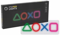 Dekoracija Manta Style Neon Lights Gaming Symbols su LED apšvietimu, 15 cm, mėlyna sp./raudona sp./žalia sp.