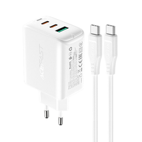 Telefono įkroviklis AceFast A13, USB/2 x USB-C, balta sp., 65 W