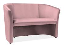 Sofa Modern TM-2 Velvet, rožinė sp., 126 x 60 cm x 76 cm