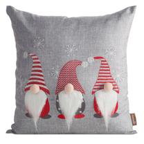 Kalėdinis dekoratyvinės pagalvėlės užvalkalas PSWA-294, raudona/pilka, 45 cm x 45 cm
