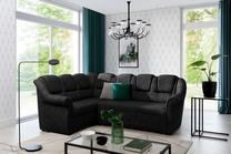 Kampinė sofa Lord II Dora 96, juoda sp., kairinė, 190 x 243 cm x 105 cm