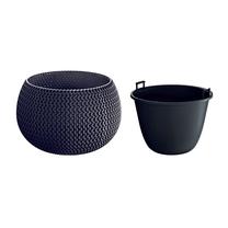 Gėlių vazonas Prosperplast Splofy DKSP370, plastikinis, Ø 37 cm, antracito sp.