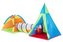 Vaikiška palapinė su tuneliu I-Play Igloo Tipi, 320 cm x 120 cm