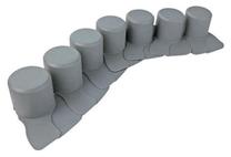 Lysvės tvorelė Prosperplast IPAL7 S443, 1.3 cm x 405 cm x 6 cm, pilka sp., 8 vnt.