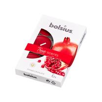 Свеча, ароматическая/чайная свеча/свеча-таблетка Bolsius, 4 час, 6 шт., красный цв.