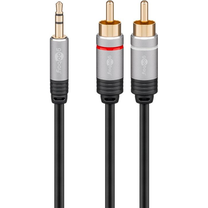 Adapteris Goobay 78739 3.5 mm male, 2 x RCA male, 3 m, melna krās.