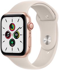 Умные часы Apple Watch SE GPS + Cellular, 44mm Gold Aluminium Case with Starlight Sport Band - Regular, золотой цв.