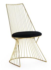 Kėdžių rinkinys Kalune Design Kugu 241 974NMB1199, blizgi, aukso sp./juoda sp., 44 cm x 44 cm x 84 cm, 2 vnt.