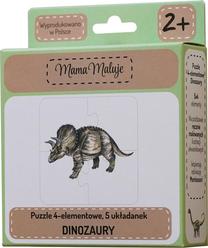 Puzle Mama Maluje Dinosaurs 508609, 12 cm x 12 cm, 20 gab., daudzkrāsaina