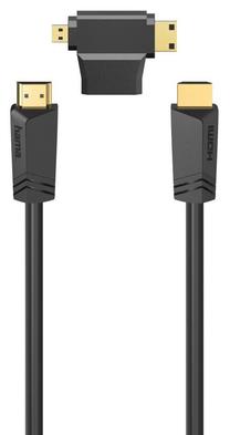 Adapteris Hama HDMI - HDMI + Mini/Micro HDMI Adapter HDMI, HDMI, 1.5 m, melna krās.