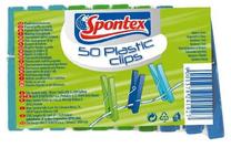 Veļas saspraudes Spontex, 5 cm x 1.5 cm, plastmasa, 50 gab., zila krās.