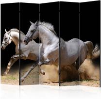 Širma Artgeist Galloping horses on the sand II, ruda sp./juoda sp./pilka sp., 225 cm x 172 cm
