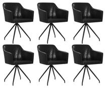 Kėdžių rinkinys VLX Swivel 276066, juoda sp., 54.5 cm x 54 cm x 78 cm, 6 vnt.