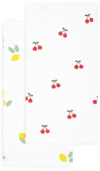 Virtuves dvieļu komplekts Homla Cherrine 889856, balta krās./sarkana krās./dzeltena krās., 65 cm x 45 cm, 2 gab.